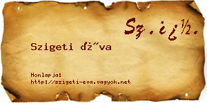Szigeti Éva névjegykártya