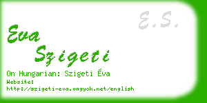 eva szigeti business card